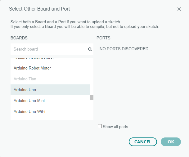 Board and Port select