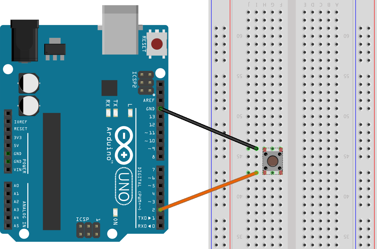 External interrupt breadboard layout