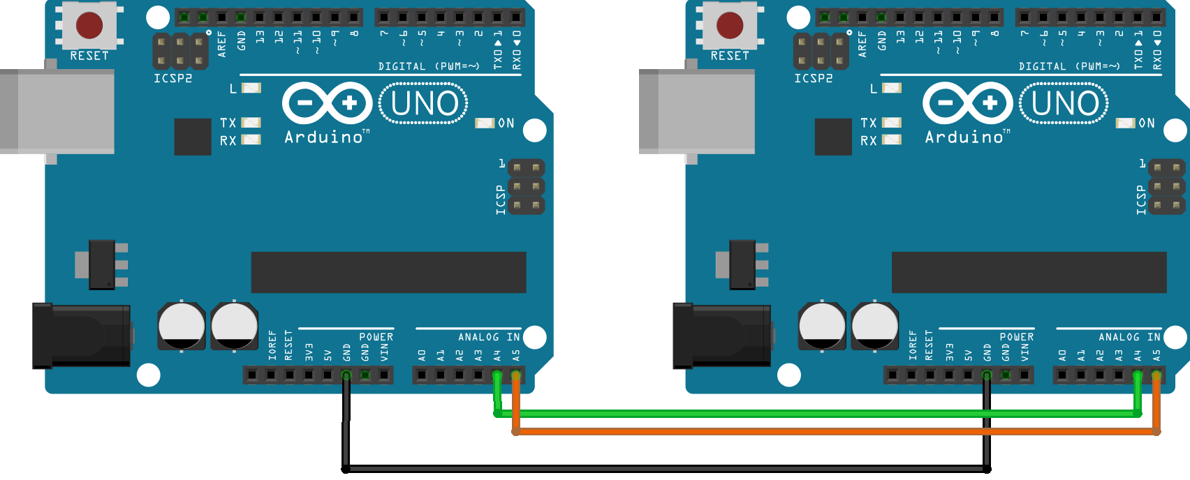 PWM colours breadboard layout