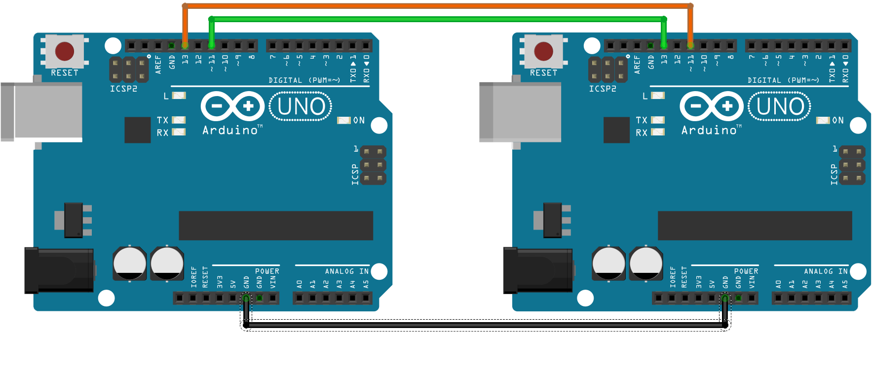 PWM colours breadboard layout